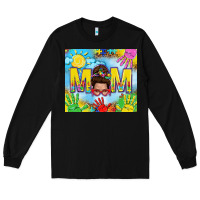 Black Messy bun Autism mom 20oz skinny tumbler Long Sleeve Tee - TumblerDesignByShophia