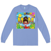 Colony Blue Messy bun Autism mom 20oz skinny tumbler Long Sleeve Tee - TumblerDesignByShophia