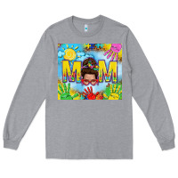 Heather Grey Messy bun Autism mom 20oz skinny tumbler Long Sleeve Tee - TumblerDesignByShophia