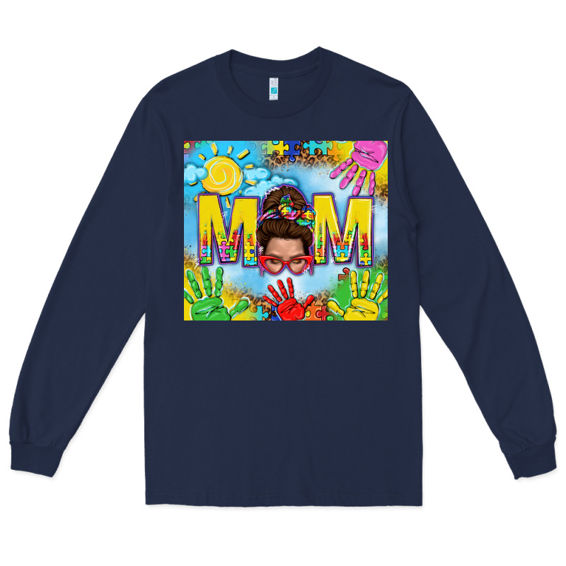 Messy Bun Autism Mom 20oz Skinny Tumbler Long Sleeve Tee by TumblerDesignByShophia | Teevron