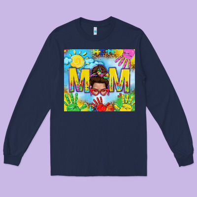 Messy Bun Autism Mom 20oz Skinny Tumbler Long Sleeve Tee Designed By Tumblerdesignbyshophia