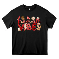 Black baseball vibes Heavy Core Tee - MaliasSmallBusiness