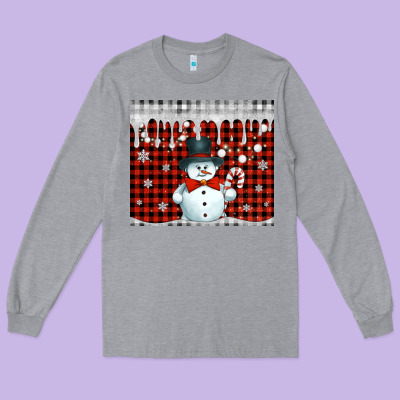 Christmas Snowman Tumbler Long Sleeve Tee Designed By Jasminsmagicworld