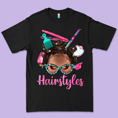 Afro Bantu Knots Hairstyles Messy Bun With Clasp Bbs Premium Tee Designed By Bundleandbundleshop