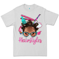 Dove Grey Afro Bantu Knots Hairstyles Messy Bun With Clasp Bbs Premium Tee - BundleAndBundleShop