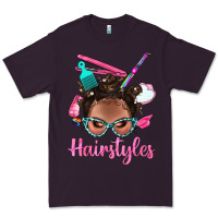 Plum Afro Bantu Knots Hairstyles Messy Bun With Clasp Bbs Premium Tee - BundleAndBundleShop