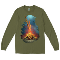 Army Green Limited Edition Dark Souls Long Sleeve Tee - tuanDangUi