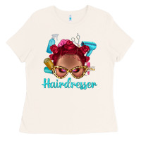 Bone Afro Bantu Knots Red Hairdresser With Leopard Glasses Bbs Ladies Tee - BundleAndBundleShop