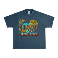 Midnight Navy Raised on Country and Sunshine Urban Heavy Tee - texasbilliewilder