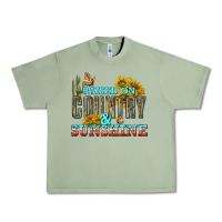 Oil Green Raised on Country and Sunshine Urban Heavy Tee - texasbilliewilder