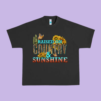 Raised On Country And Sunshine Urban Heavy Tee Designed By Texasbilliewilder