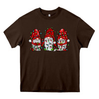Chocolate Brown gnome with christmas lights Heavy Core Tee - JahusDesignShop