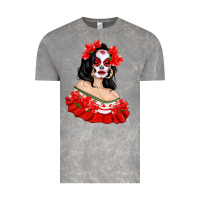 Cloud Rock Mexicana Skull Girl with Roses Vintage Tee - texasbilliewilder