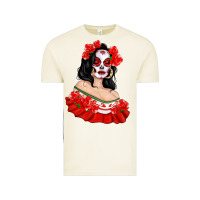 Vintage Arctic Mexicana Skull Girl with Roses Vintage Tee - texasbilliewilder