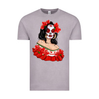 Vintage Zinc Mexicana Skull Girl with Roses Vintage Tee - texasbilliewilder
