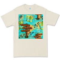 Bone Wooden Signboard And Gamping Map Seamless Pattern Premium Tee - BundleAndBundleShop
