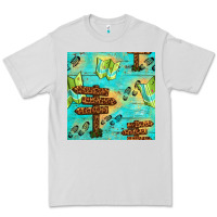 Dove Grey Wooden Signboard And Gamping Map Seamless Pattern Premium Tee - BundleAndBundleShop