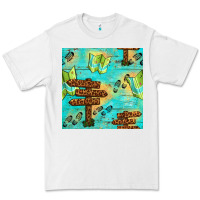 White Wooden Signboard And Gamping Map Seamless Pattern Premium Tee - BundleAndBundleShop