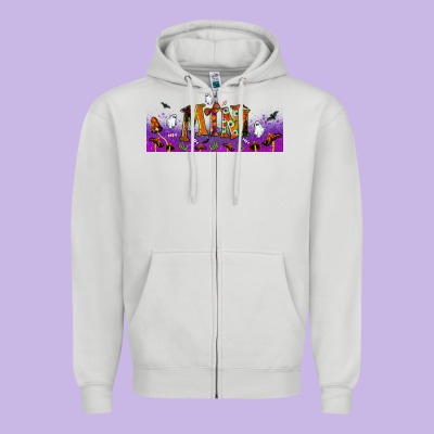 Halloween Mini Libbey Glass Zipper Hoodie Designed By Bundleandbundleshop