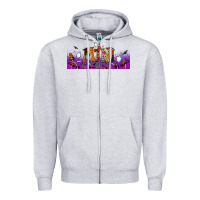 Heather Grey halloween mini libbey glass Zipper Hoodie - BundleAndBundleShop