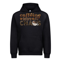Black caffeine before chaos Urban Hoodie - BarkalooDesign