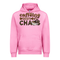 Fuchsia Pink caffeine before chaos Urban Hoodie - BarkalooDesign