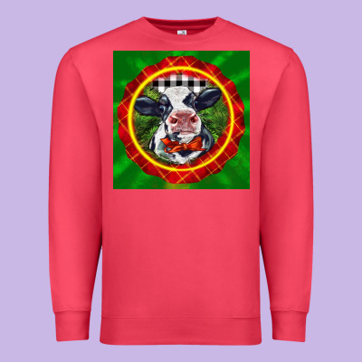 Christmas Baby Holstein Face Premium Sweatshirt Designed By Lillyallendesigns
