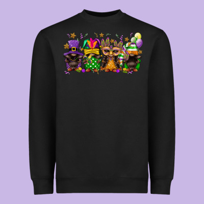 Mardi Gras Afro Gnomies Heavyweight Sweatshirt Designed By Fadigitalartstudio