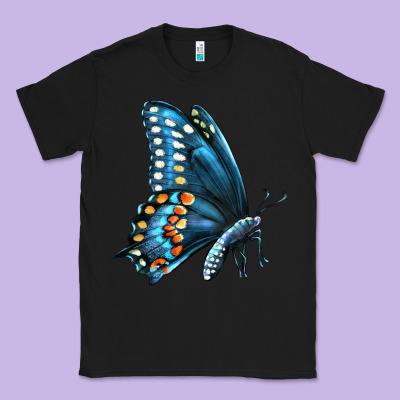 Black Shallowtail Classic Tee Designed By Lillyallendesigns