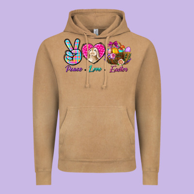 Peace Love Easter Vintage Hoodie Designed By Nancycooperartshop