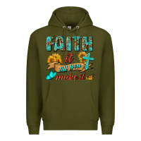 Army Green Faith It Till You Make It Premium Hoodie - BundleAndBundleShop
