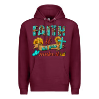 Burgundy Faith It Till You Make It Premium Hoodie - BundleAndBundleShop