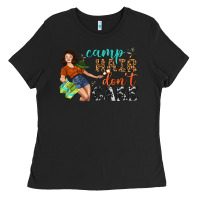 Black Camp Hair Don't Care Ladies Tee - BundleAndBundleShop
