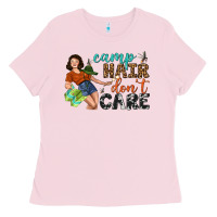 Bubblegum Pink Camp Hair Don't Care Ladies Tee - BundleAndBundleShop