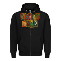 Black merry mama Zipper Hoodie - FaDigitalArtStudio