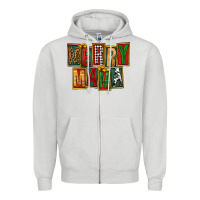 Dove Grey merry mama Zipper Hoodie - FaDigitalArtStudio