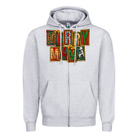 Heather Grey merry mama Zipper Hoodie - FaDigitalArtStudio