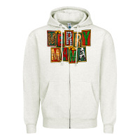 Oatmeal Heather merry mama Zipper Hoodie - FaDigitalArtStudio