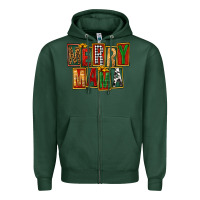 Sports Green merry mama Zipper Hoodie - FaDigitalArtStudio