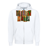 White merry mama Zipper Hoodie - FaDigitalArtStudio