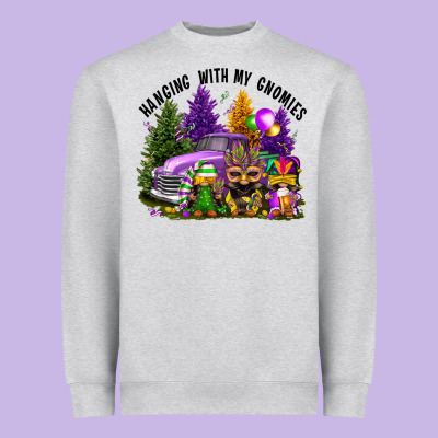 Mardi Gras Hanging With My Gnomies Heavyweight Sweatshirt Designed By Fadigitalartstudio