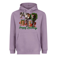 Lavender happy holidays mustang horse Heavyweight Hoodie - LillyAllenDesigns