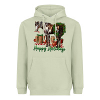 Matcha happy holidays mustang horse Heavyweight Hoodie - LillyAllenDesigns