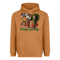 Meerkat happy holidays mustang horse Heavyweight Hoodie - LillyAllenDesigns
