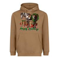 Toasted Coconut happy holidays mustang horse Heavyweight Hoodie - LillyAllenDesigns