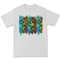 Dove Grey turquoise leopard sunflowers colorful Premium Tee - RanaPortraitStore