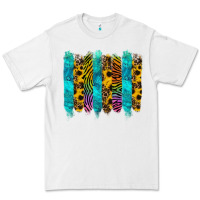 Turquoise Leopard Sunflowers Colorful Premium Tee | Teevron