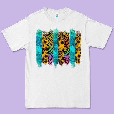 Turquoise Leopard Sunflowers Colorful Premium Tee Designed By Ranaportraitstore