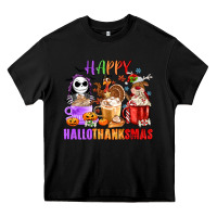 Black happy hallothanksmas Heavy Core Tee - MaliasSmallBusiness