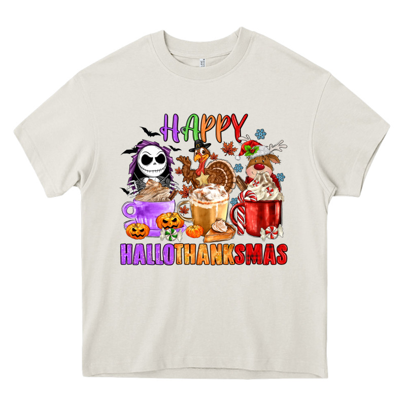 Happy Hallothanksmas Heavy Core Tee by MaliasSmallBusiness | Teevron